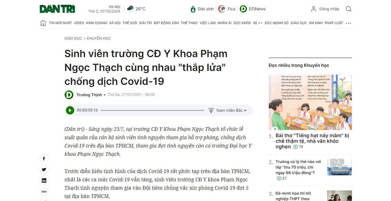 Báo Dân Trí nói về VX88 Esball - Top nhà cái uy tín Việt Nam 2025 chống dịch Covid19