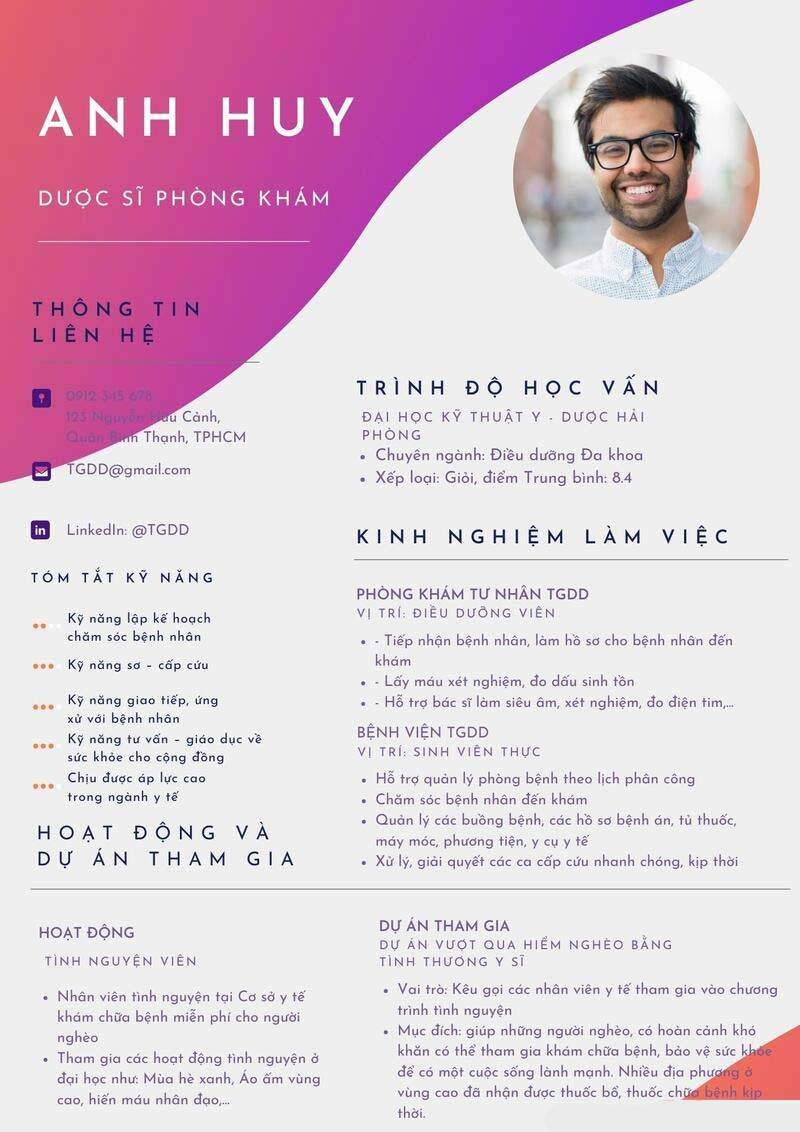 Mẫu CV xin việc ngành Dược khác